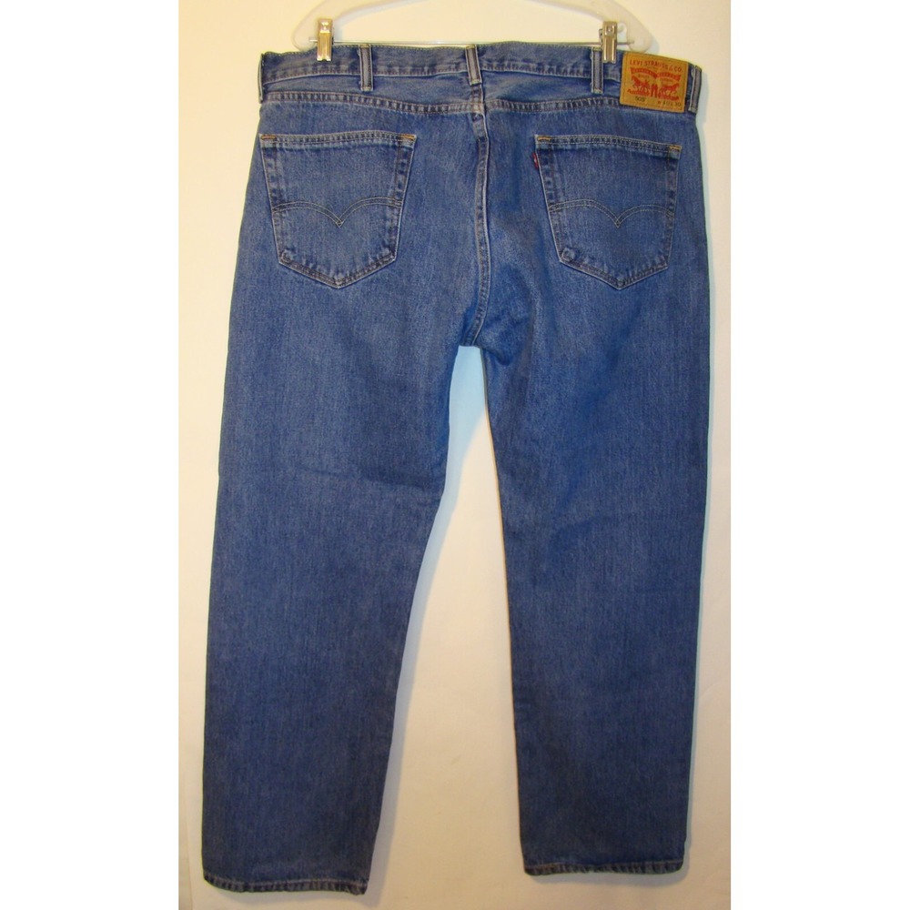 LEVIS 505 MENS STRAIGHT BLUE DENIM JEANS SIZE 40X30    D162 - Picture 6 of 8